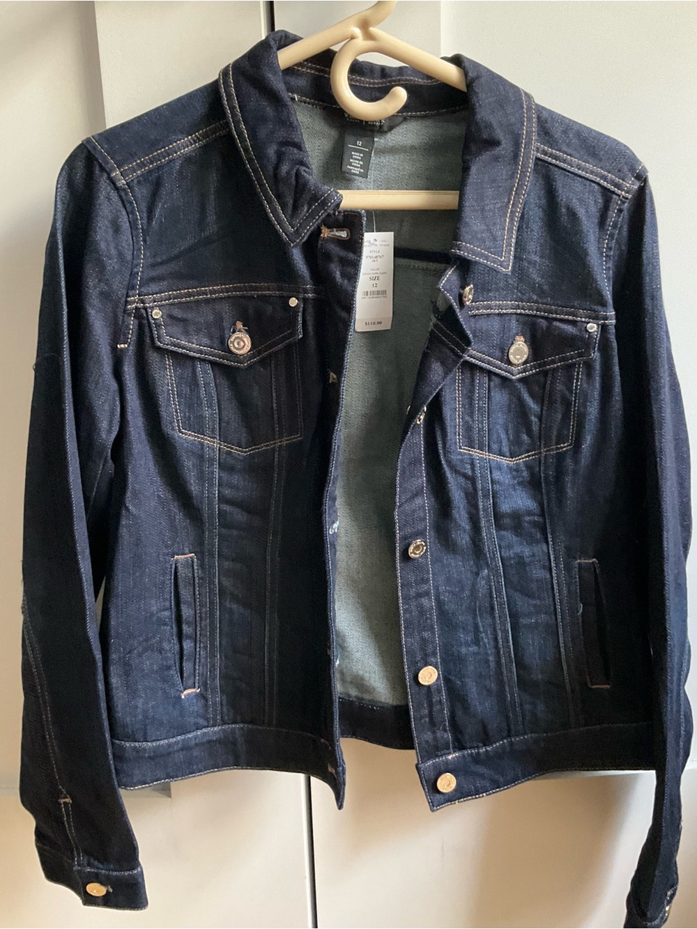 White House Black Market Dark Indigo Denim Jacket